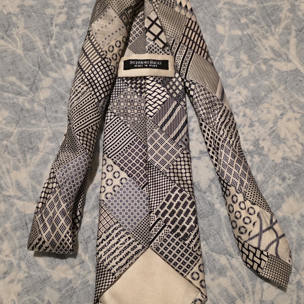 Stefano Ricci Monochrome Patterned Tie Patchwork